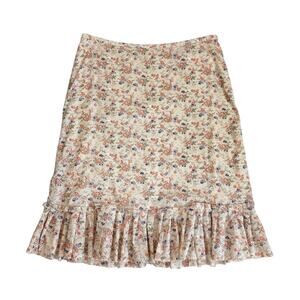 VTG Free People Floral Ruffle Hem Skirt Y2K